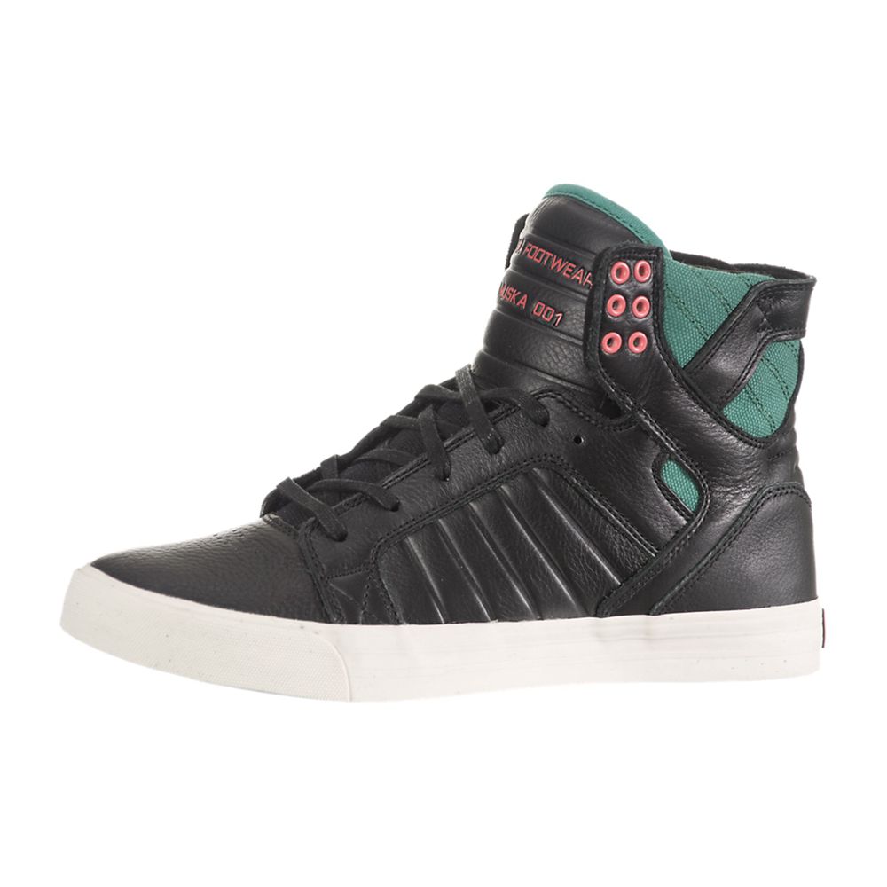 Baskets Montantes Supra SkyTop Noir Vert Black Homme | DBF-81253317